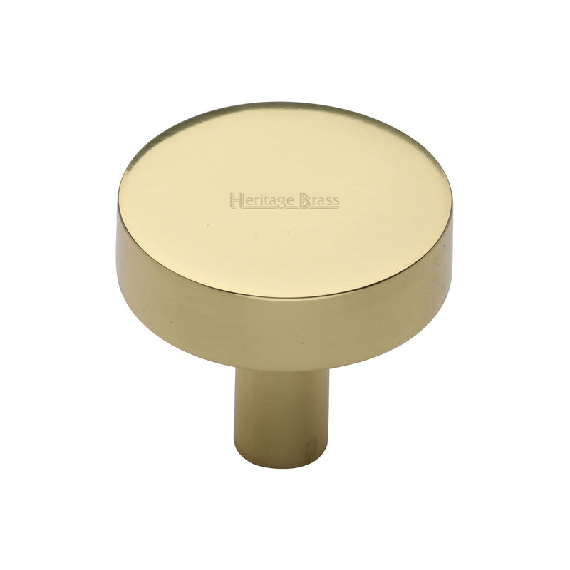 Heritage Brass Cabinet Knob Disc Design 32mm Polished Brass finish - C3880 32-PB - Choice Handles