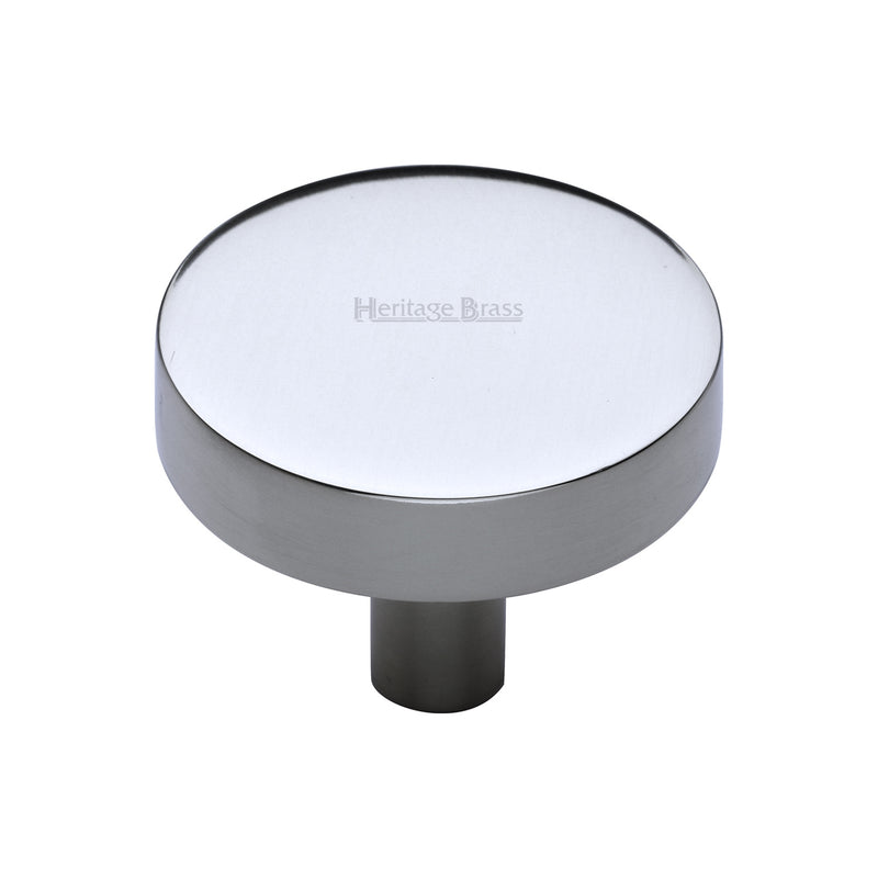 Heritage Brass Cabinet Knob Disc Design 32mm Polished Chrome finish - C3880 32-PC - Choice Handles