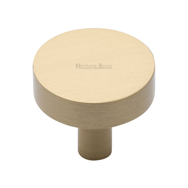 Heritage Brass Cabinet Knob Disc Design 32mm Satin Brass finish - C3880 32-SB - Choice Handles