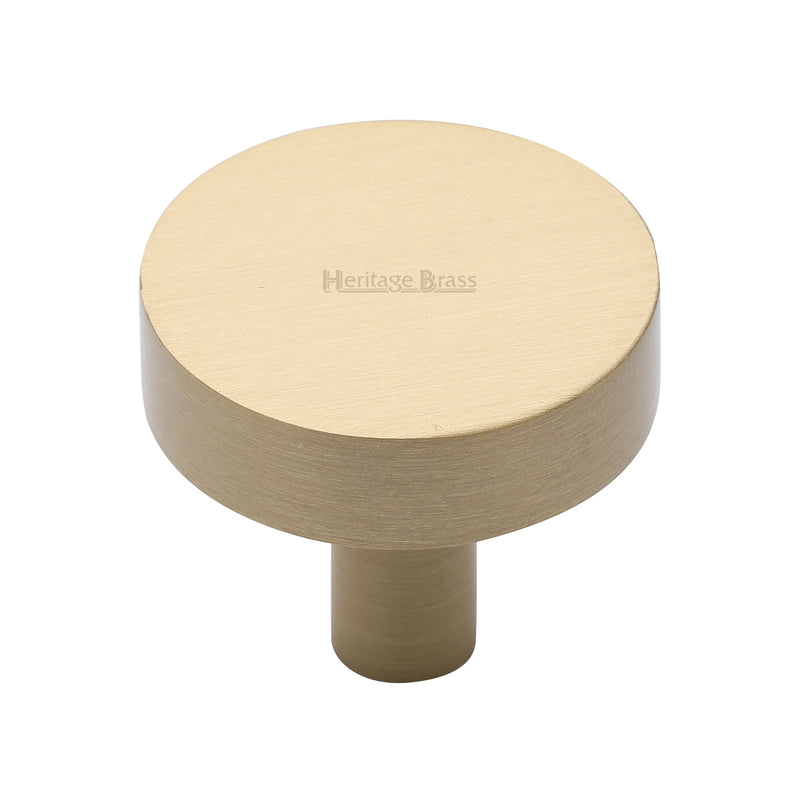 Heritage Brass Cabinet Knob Disc Design 32mm Satin Brass finish - C3880 32-SB - Choice Handles