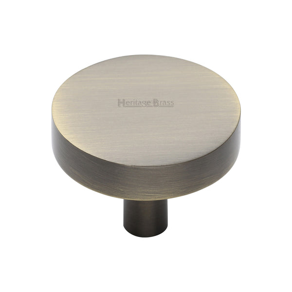 Heritage Brass Cabinet Knob Disc Design 38mm Antique Brass finish - C3880 38-AT - Choice Handles