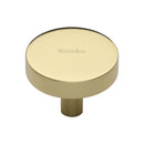 Heritage Brass Cabinet Knob Disc Design 38mm Polished Brass finish - C3880 38-PB - Choice Handles