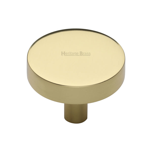 Heritage Brass Cabinet Knob Disc Design 38mm Polished Brass finish - C3880 38-PB - Choice Handles