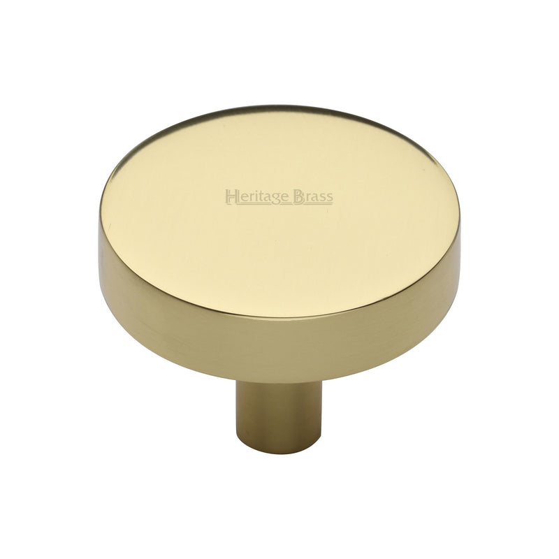 Heritage Brass Cabinet Knob Disc Design 38mm Polished Brass finish - C3880 38-PB - Choice Handles