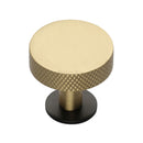Heritage Brass Cabinet Knob Knurled Disc Design with Rose 32mm Matt Bronze/Satin Brass finish - C3882 32-BSB - Choice Handles