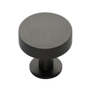 Heritage Brass Cabinet Knob Knurled Disc Design with Rose 32mm Matt Bronze finish - C3882 32-MB - Choice Handles