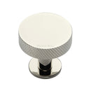 Heritage Brass Cabinet Knob Knurled Disc Design with Rose 32mm Polished Nickel - C3882 32-PNF - Choice Handles