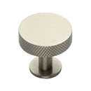 Heritage Brass Cabinet Knob Knurled Disc Design with Rose 32mm Satin Nickel finish - C3882 32-SN - Choice Handles