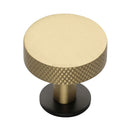 Heritage Brass Cabinet Knob Knurled Disc Design with Rose 38mm Matt Bronze/Satin Brass finish - C3882 38-BSB - Choice Handles