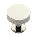 Heritage Brass Cabinet Knob Knurled Disc Design with Rose 38mm Polished Nickel - C3882 38-PNF - Choice Handles
