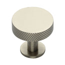 Heritage Brass Cabinet Knob Knurled Disc Design with Rose 38mm Satin Nickel finish - C3882 38-SN - Choice Handles