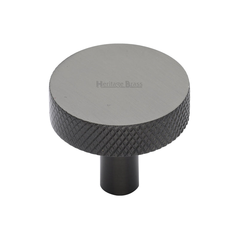 Heritage Brass Cabinet Knob Knurled Disc Design 32mm Matt Bronze finish - C3884 32-MB - Choice Handles