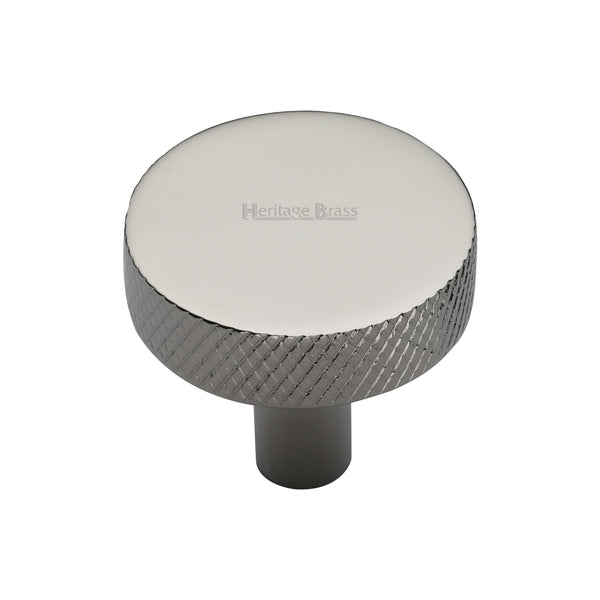Heritage Brass Cabinet Knob Knurled Disc Design 32mm Polished Nickel - C3884 32-PNF - Choice Handles
