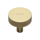 Heritage Brass Cabinet Knob Knurled Disc Design 32mm Satin Brass finish - C3884 32-SB - Choice Handles