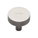 Heritage Brass Cabinet Knob Knurled Disc Design 32mm Satin Nickel finish - C3884 32-SN - Choice Handles
