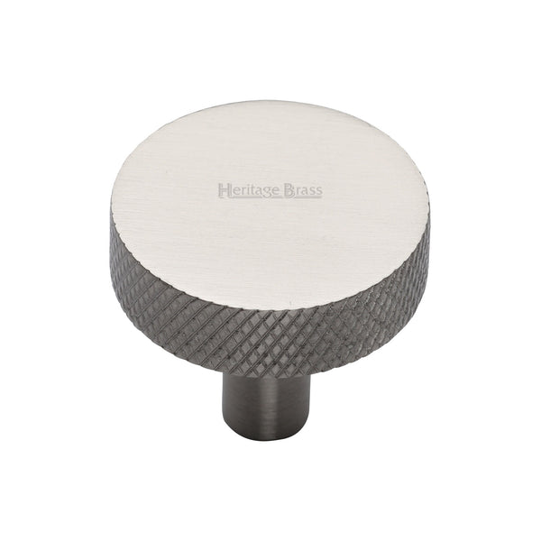 Heritage Brass Cabinet Knob Knurled Disc Design 32mm Satin Nickel finish - C3884 32-SN - Choice Handles