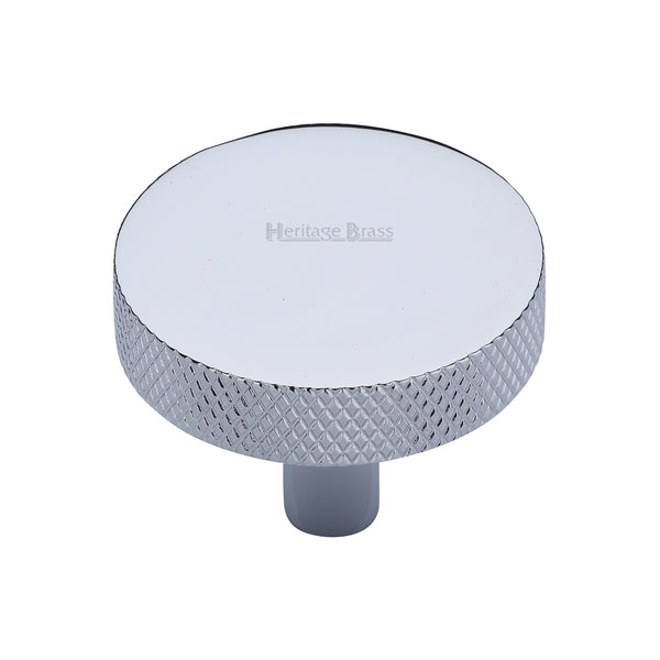 Heritage Brass Cabinet Knob Knurled Disc Design 38mm Polished Chrome finish - C3884 38-PC - Choice Handles