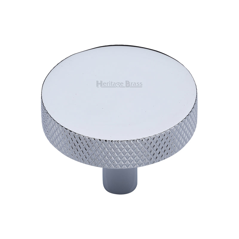 Heritage Brass Cabinet Knob Knurled Disc Design 38mm Polished Chrome finish - C3884 38-PC - Choice Handles