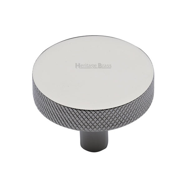 Heritage Brass Cabinet Knob Knurled Disc Design 38mm Polished Nickel - C3884 38-PNF - Choice Handles