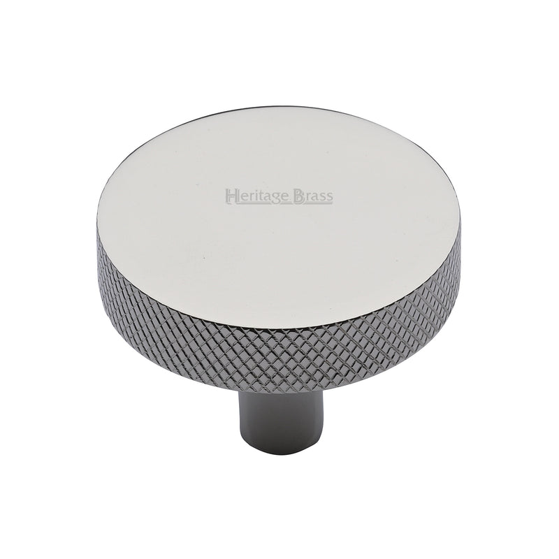Heritage Brass Cabinet Knob Knurled Disc Design 38mm Polished Nickel - C3884 38-PNF - Choice Handles