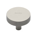 Heritage Brass Cabinet Knob Knurled Disc Design 38mm Satin Nickel finish - C3884 38-SN - Choice Handles