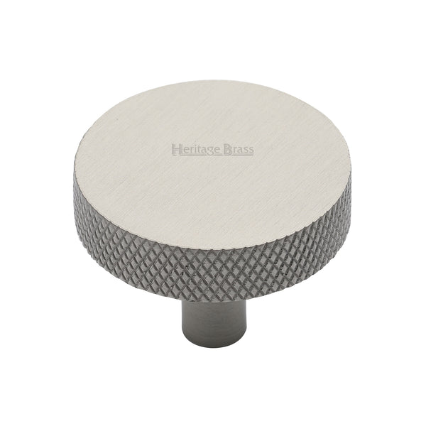 Heritage Brass Cabinet Knob Knurled Disc Design 38mm Satin Nickel finish - C3884 38-SN - Choice Handles