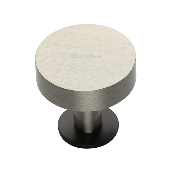 Heritage Brass Cabinet Knob Disc Design with Base 32mm Matt Bronze / Satin Nickel finish
 - C3885 32-BSN - Choice Handles