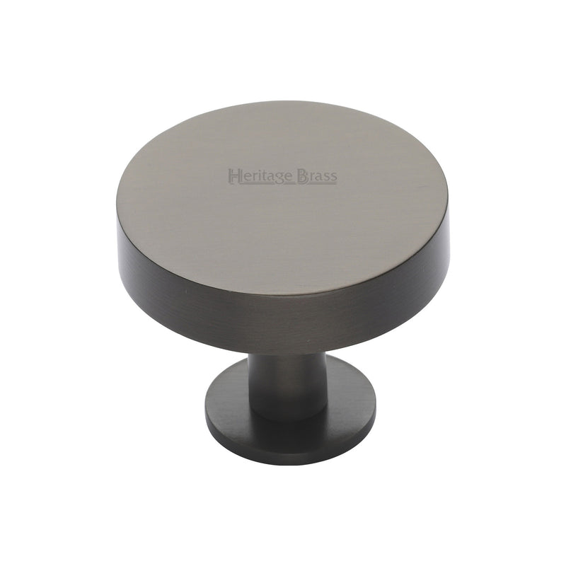 Heritage Brass Cabinet Knob Disc Design with Base 32mm Matt Bronze finish - C3885 32-MB - Choice Handles