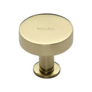 Heritage Brass Cabinet Knob Disc Design with Base 32mm Polished Brass finish - C3885 32-PB - Choice Handles