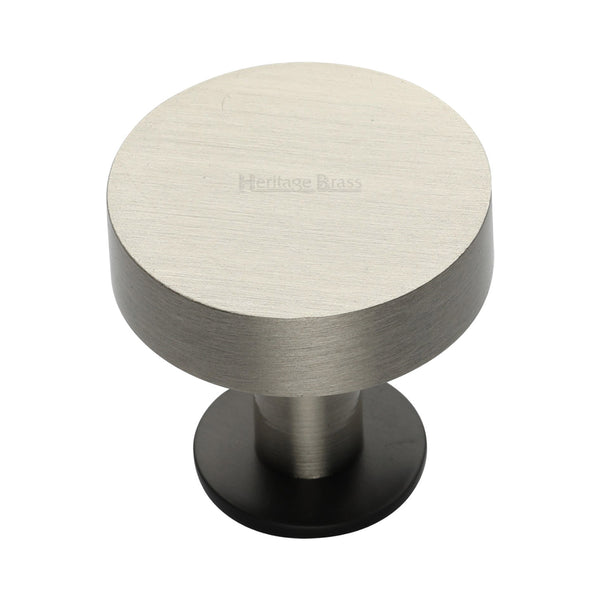 Heritage Brass Cabinet Knob Disc Design with Base 38mm Matt Bronze / Satin Nickel finish
 - C3885 38-BSN - Choice Handles