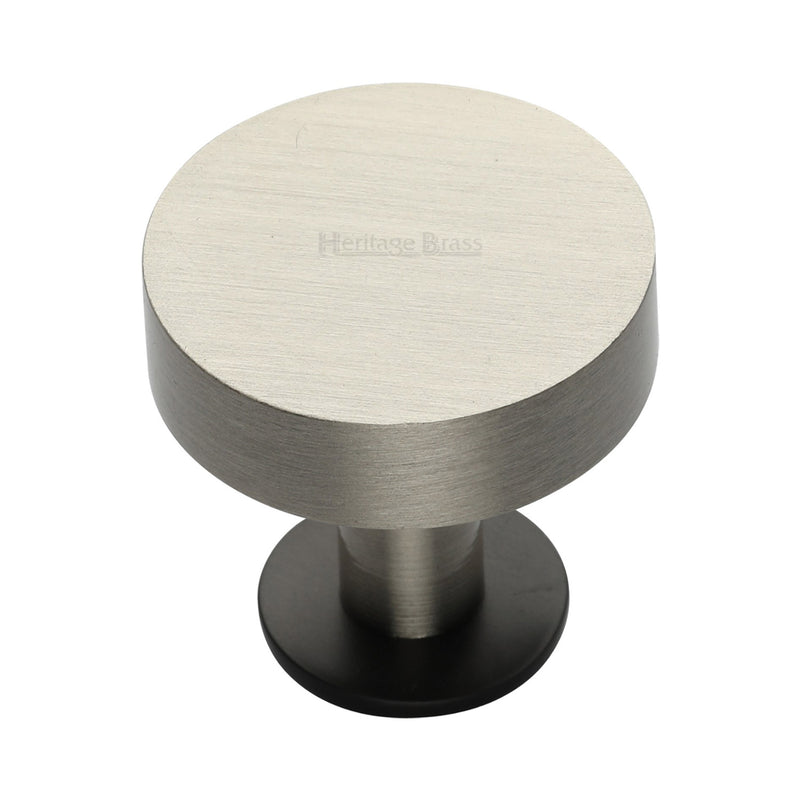 Heritage Brass Cabinet Knob Disc Design with Base 38mm Matt Bronze / Satin Nickel finish
 - C3885 38-BSN - Choice Handles