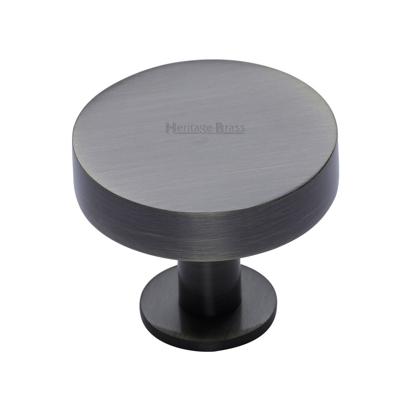 Heritage Brass Cabinet Knob Disc Design with Base 38mm Matt Bronze finish - C3885 38-MB - Choice Handles