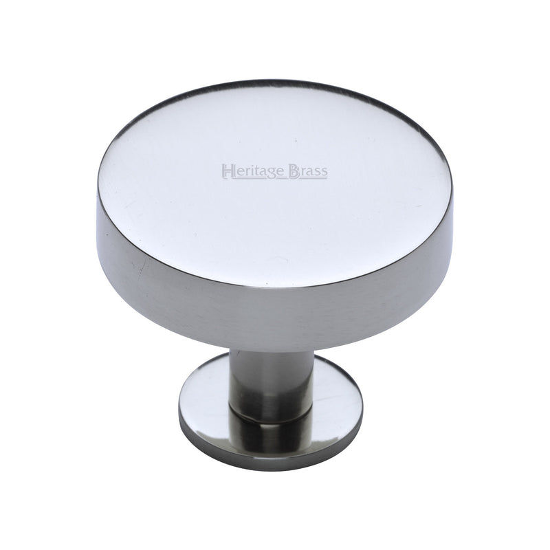 Heritage Brass Cabinet Knob Disc Design with Base 38mm Polished Chrome finish - C3885 38-PC - Choice Handles