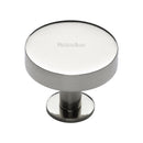 Heritage Brass Cabinet Knob Disc Design with Base 38mm Polished Nickel - C3885 38-PNF - Choice Handles