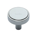 Heritage Brass Cabinet Knob Stepped Disc Design 32mm Polished Chrome finish - C3952 32-PC - Choice Handles