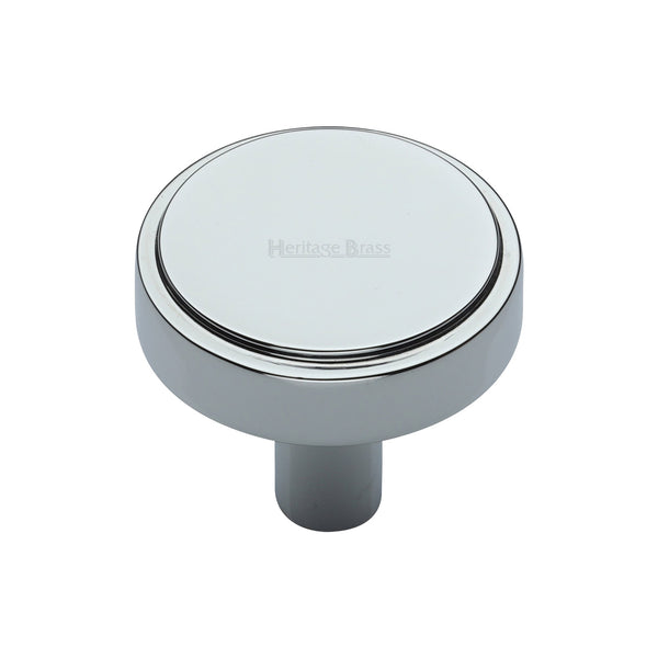 Heritage Brass Cabinet Knob Stepped Disc Design 32mm Polished Chrome finish - C3952 32-PC - Choice Handles