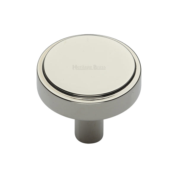 Heritage Brass Cabinet Knob Stepped Disc Design 32mm Polished Nickel - C3952 32-PNF - Choice Handles