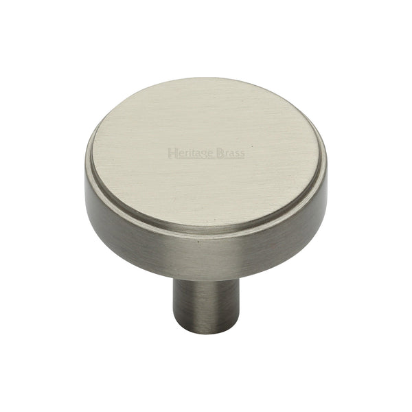 Heritage Brass Cabinet Knob Stepped Disc Design 32mm Satin Nickel finish - C3952 32-SN - Choice Handles