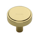 Heritage Brass Cabinet Knob Stepped Disc Design 38mm Polished Brass finish - C3952 38-PB - Choice Handles