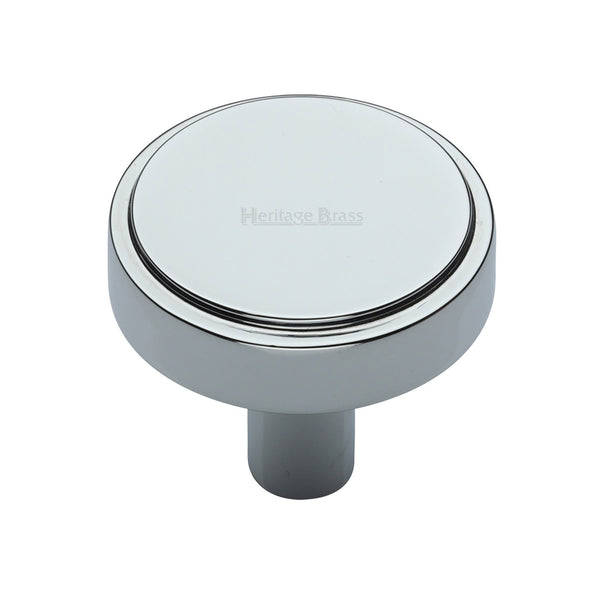 Heritage Brass Cabinet Knob Stepped Disc Design 38mm Polished Chrome finish - C3952 38-PC - Choice Handles