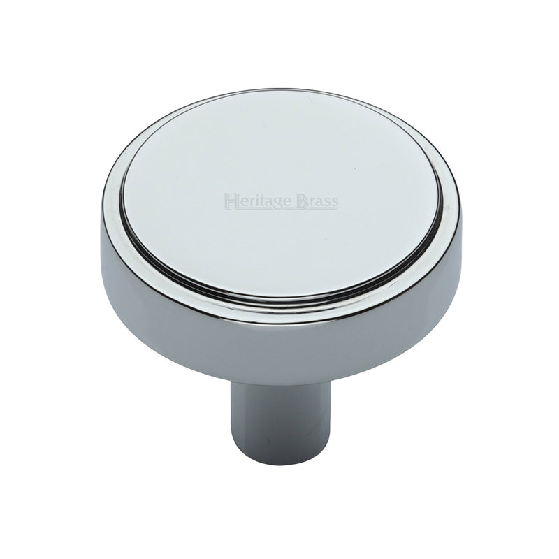 Heritage Brass Cabinet Knob Stepped Disc Design 38mm Polished Chrome finish - C3952 38-PC - Choice Handles