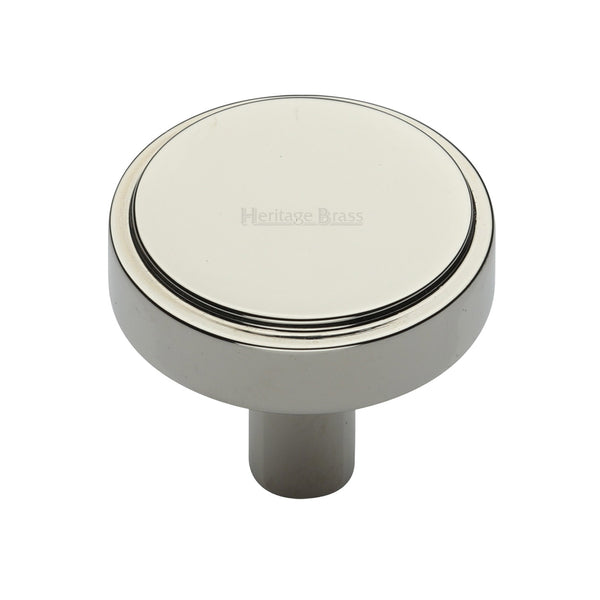 Heritage Brass Cabinet Knob Stepped Disc Design 38mm Polished Nickel - C3952 38-PNF - Choice Handles