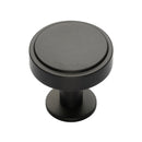 Heritage Brass Cabinet Knob Stepped Disc Design with Rose 32mm Matt Bronze finish - C3954 32-MB - Choice Handles