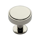Heritage Brass Cabinet Knob Stepped Disc Design with Rose 32mm Polished Nickel - C3954 32-PNF - Choice Handles