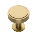 Heritage Brass Cabinet Knob Stepped Disc Design with Rose 32mm Satin Brass finish - C3954 32-SB - Choice Handles