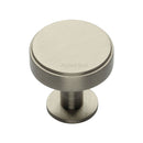 Heritage Brass Cabinet Knob Stepped Disc Design with Rose 32mm Satin Nickel finish - C3954 32-SN - Choice Handles