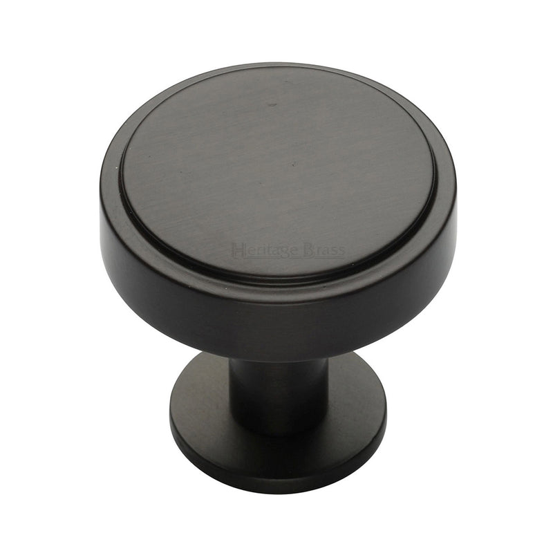 Heritage Brass Cabinet Knob Stepped Disc Design with Rose 38mm Matt Bronze finish - C3954 38-MB - Choice Handles