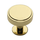 Heritage Brass Cabinet Knob Stepped Disc Design with Rose 38mm Polished Brass finish - C3954 38-PB - Choice Handles