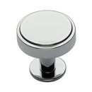 Heritage Brass Cabinet Knob Stepped Disc Design with Rose 38mm Polished Chrome finish - C3954 38-PC - Choice Handles