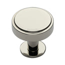 Heritage Brass Cabinet Knob Stepped Disc Design with Rose 38mm Polished Nickel - C3954 38-PNF - Choice Handles